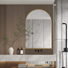 Load image into Gallery viewer, Arched Recessed Medicine Cabinet, Metal Framed Bathroom Wall Cabinet With Mirror And Adjustable Shelves, Wall Mirror With Storage For Bathroom
