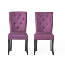 Load image into Gallery viewer, Upholstered Dining Chairs, Fabric Side Chairs, For Dining Room, Kitchen And Living Room (Set of 2) - Dark Purple
