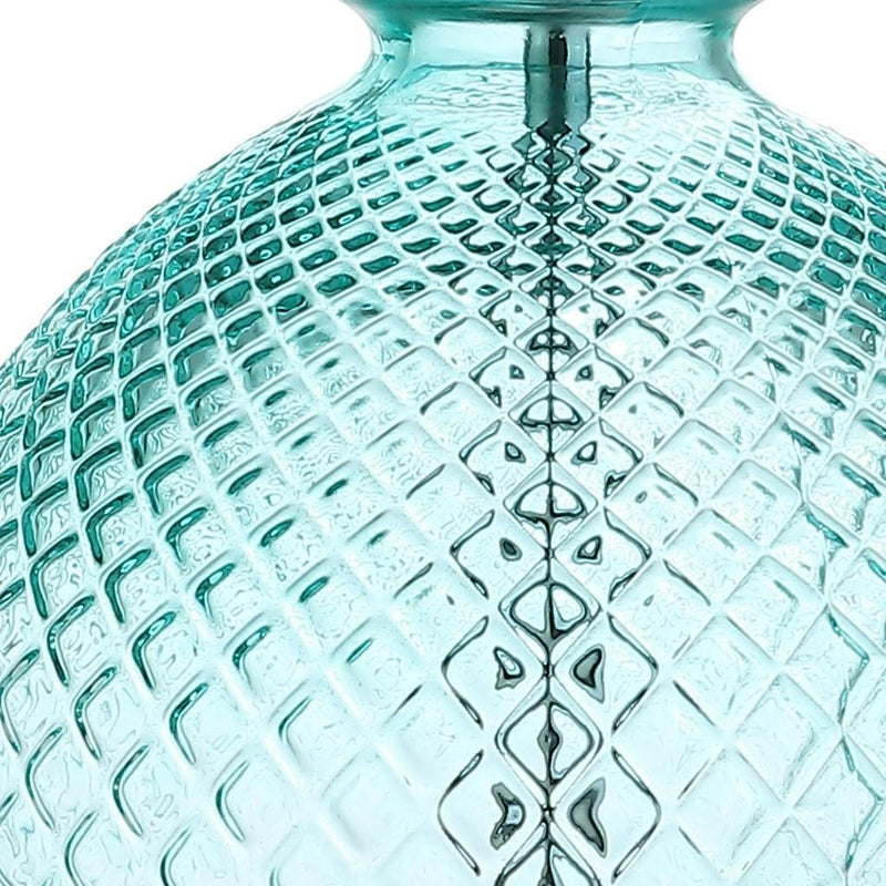 26" Novelty Table Lamp LED With Drum Shade - Aqua