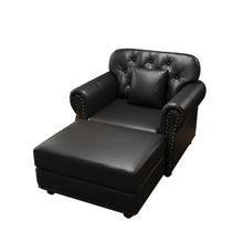 Load image into Gallery viewer, Upholstered Sofa With Nailhead Trim, Rolled Armrests With Ottoman
