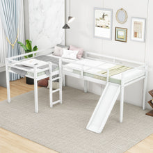 Load image into Gallery viewer, L Shaped Loft Bed With Ladder And Slide
