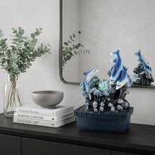 Load image into Gallery viewer, Poly Dolphins Tabletop Fountain - Blue
