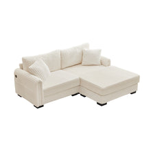 Load image into Gallery viewer, 2 Seater L Shaped Chaise Sofa With Reversible Cushion, USB - C Charging Port, Storage Pocket, Convertible Left / Right Design
