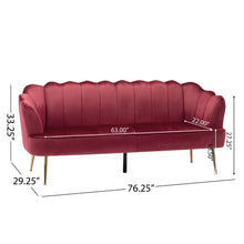 Load image into Gallery viewer, Modern Glam 3 Seater Sofa With Velvet Texture
