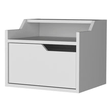 Load image into Gallery viewer, 13" One Drawer Faux Wood Floating Nightstand - White
