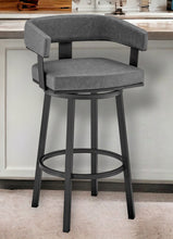 Load image into Gallery viewer, 34" Faux Leather Swivel Low Back Counter Height Bar Chair - Gray / Black
