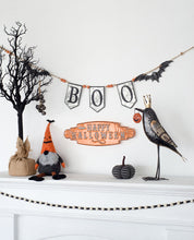 Load image into Gallery viewer, Iron Boo Banner With Bats, For Halloween Holiday Decor - Black / Gray / Orange

