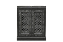Load image into Gallery viewer, Solid Wood Carved Floral Bar Cabinet With Two Doors One Drawer (727848) - Black
