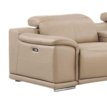 Load image into Gallery viewer, Leather Modular L Shaped Eight Piece Corner Sectional With Console - Beige
