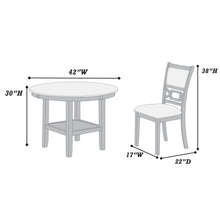 Load image into Gallery viewer, 5 Piece Dining Set With Storage Shelves Round Table And Upholstered Side Chairs - Gray

