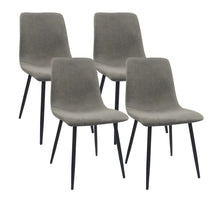 Load image into Gallery viewer, Modern Dining Table &amp; Suede Chair Set WIth Rectangular Metal Base
