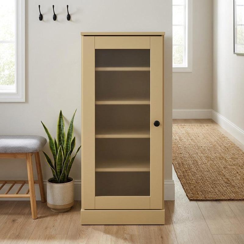 Ten Pair Solid Woodshoe Storage Cabinet (752264) - Yellow
