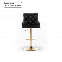 Load image into Gallery viewer, Adjustable Swivel Bar Stool With Nailhead Trim (Set of 2)
