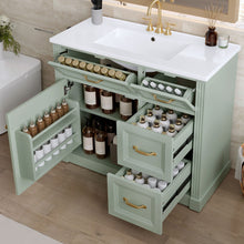 Load image into Gallery viewer, Modern Bathroom Vanity With Sink, 4 Drawers, Soft-Close Door, Adjustable Shelf
