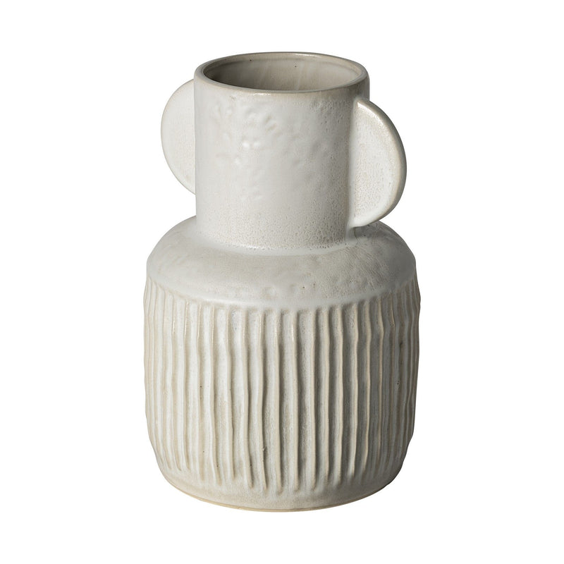 Ribbed Cylinder Table Vase (397574) - White