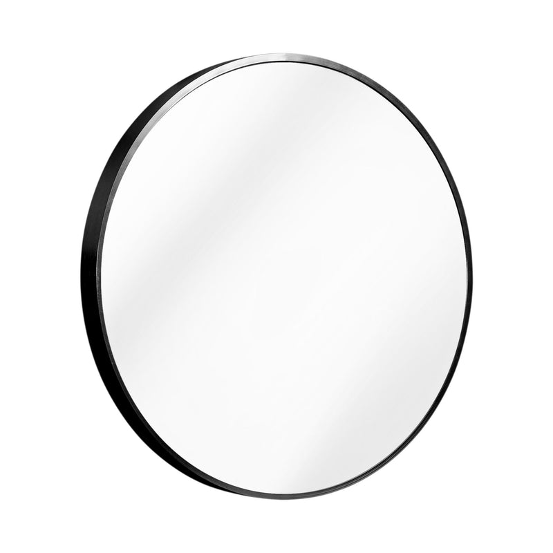 27" Aluminum Round Framed Accent Mirror - Black