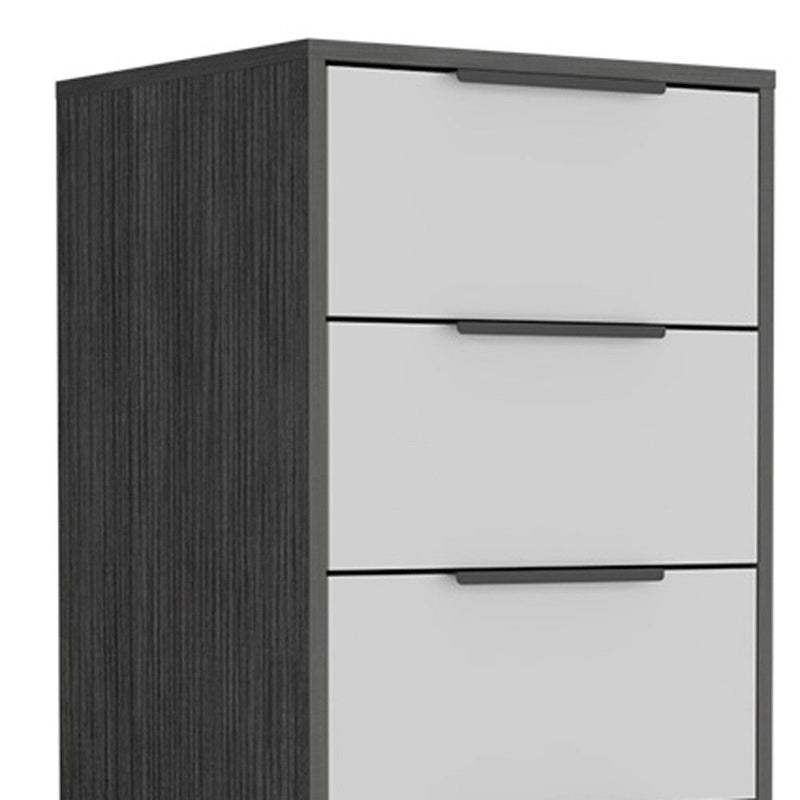 Five Drawer Standard Chest - White And Gray
