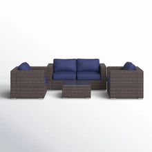 Load image into Gallery viewer, Wicker Seating Group Set With Table And Cushions
