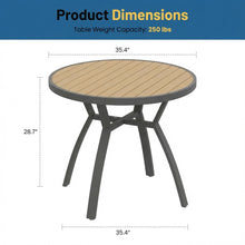 Load image into Gallery viewer, Outdoor Round Patio Table With Slatted Top - Gray
