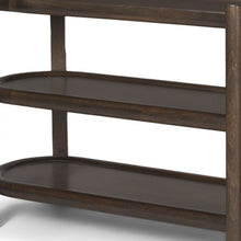 Load image into Gallery viewer, 80" Solid Wood Oval Six Leg Console Table With Two Shelves - Brown
