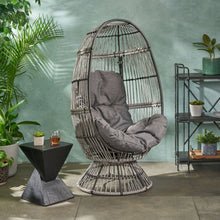 Load image into Gallery viewer, Patio Swivel Basket Egg Chair With Cushion
