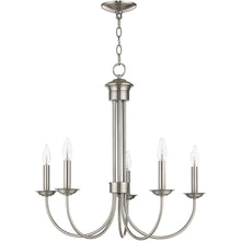 Load image into Gallery viewer, 24" Five-Light Dimmable Chandelier With Shades - Nickel
