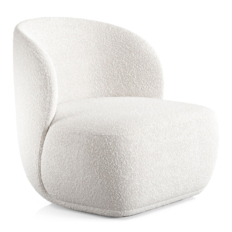 Boucle Mod Wingback Chair - White