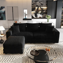 Load image into Gallery viewer, Convertible Deep Seat Sofa With Soft Pillows And Ottomans

