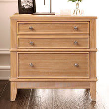 Load image into Gallery viewer, Hazel - 3 Drawer Side Table For Living Room, Hallway, Entryway Solid Wood With Silver Handles - Natural
