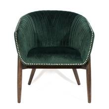 Load image into Gallery viewer, 28" Velvet Arm Chair - Green / Brown
