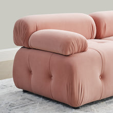 Load image into Gallery viewer, Modular Sectional Sofa, Button Tufted Designed and DIY Combination,L Shaped Couch with Reversible Ottoman, Pink Velvet
