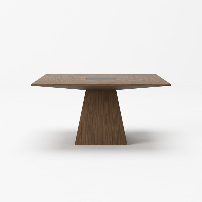 59" Square Solid Manufactured Wood Dining Table - Brown / Black