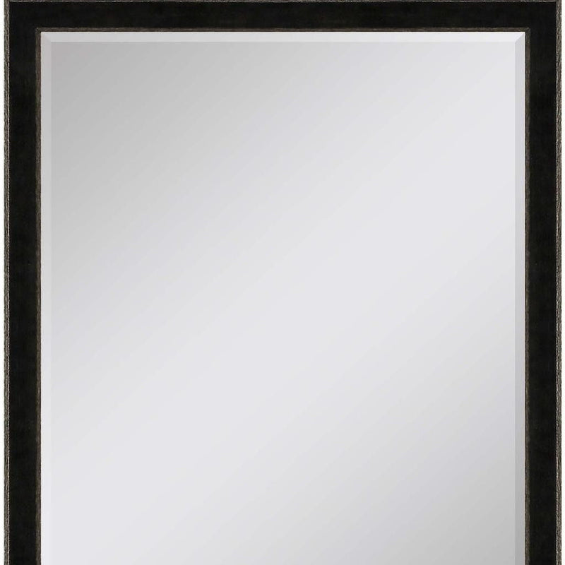 44" Wood Accent Mirror - Dark Brown