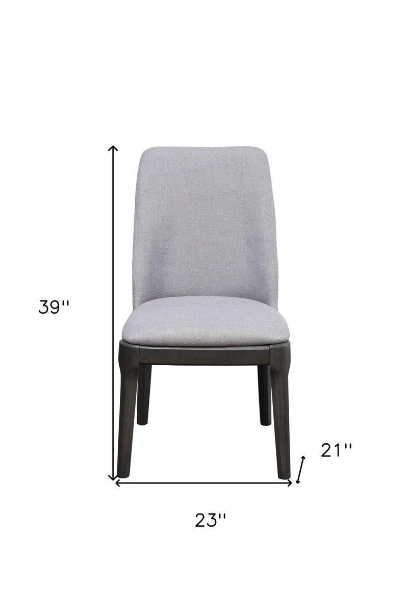 Upholstered Linen Dining Side Chairs (Set of 2) - Light Gray