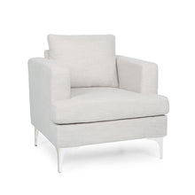Load image into Gallery viewer, Upholstered Fabric Club Chair With Iron Legs - Beige

