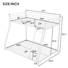 Load image into Gallery viewer, Metal Floor Bunk Bed, Twin over Full,White(OLD SKU:MF193244AAK)
