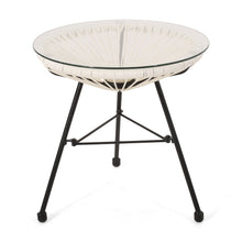 Load image into Gallery viewer, Nusa - Modern Rattan Side Table With Tempered Glass Top
