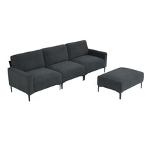 Load image into Gallery viewer, [VIDEO provided] [New] 103.5*59&quot; Modern L-shaped Sectional Sofa, 4-seat Velvet Fabric Couch Set with Convertible Ottoman,Freely Combinable Sofa for Living Room, Apartment, Office,Apartment,2 Colors
