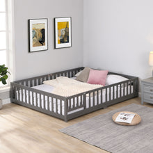 Load image into Gallery viewer, Solid Floor Bed With Door And Fence For Children
