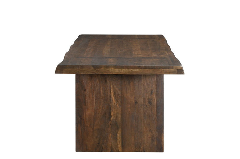 75" Solid Wood Live Edge Dining Table - Dark Brown
