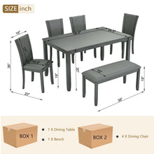 Load image into Gallery viewer, Dining Table Set With Upholstered Chairs, Rectangular Dining Table Set
