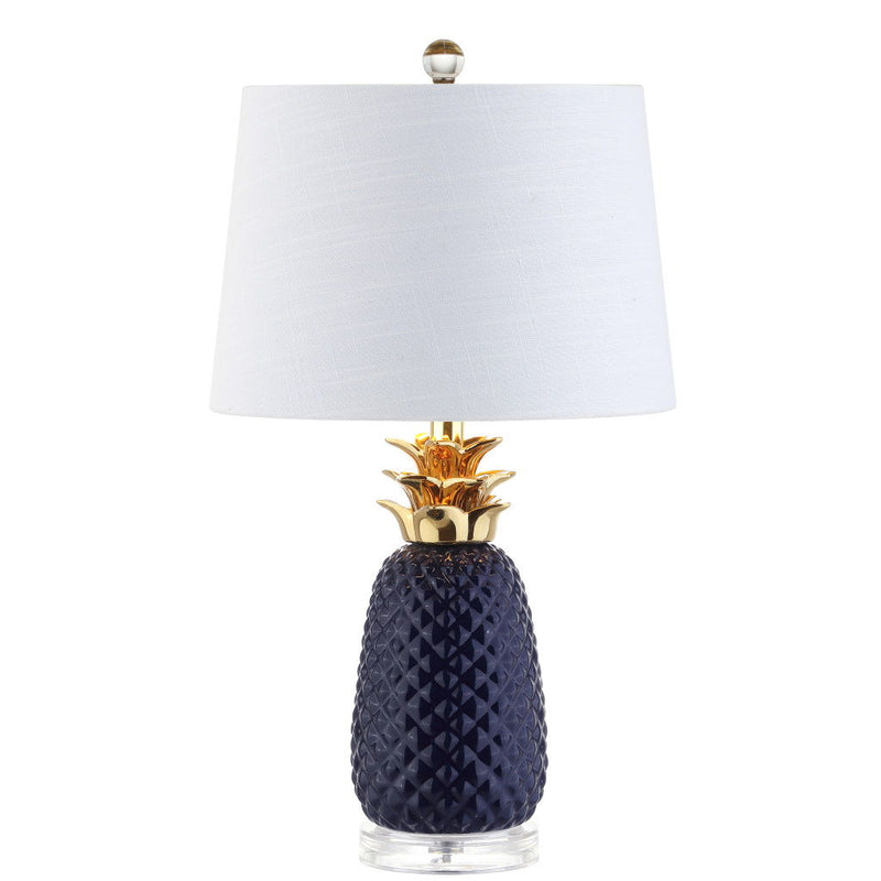 23" Novelty Table Lamp LED With Drum Shade - Navy Blue
