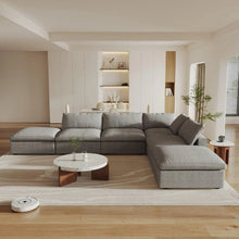 Load image into Gallery viewer, Two Piece Living Room Set Blend Modular Sofa With Ottoman Storage - Light Gray
