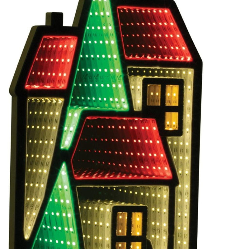 House Tabletop Sign With LED - Green / Red / White