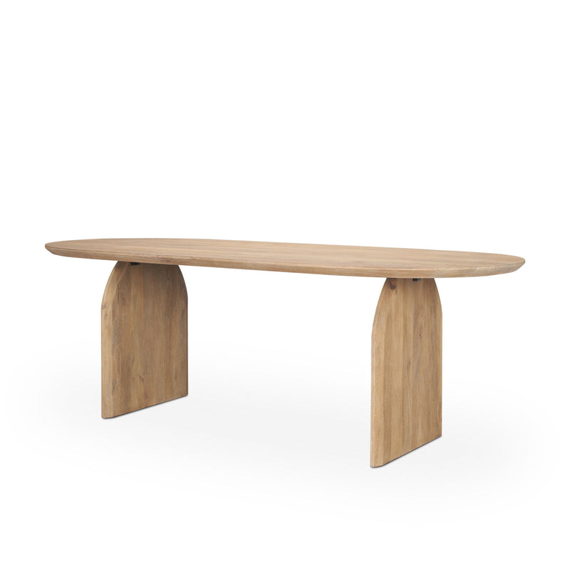 Solid Wood Double Pedestal Base Oval Dining Table (727879) - Brown