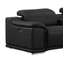 Load image into Gallery viewer, Leather Modular L Shaped Eight Piece Corner Sectional With Console - Black
