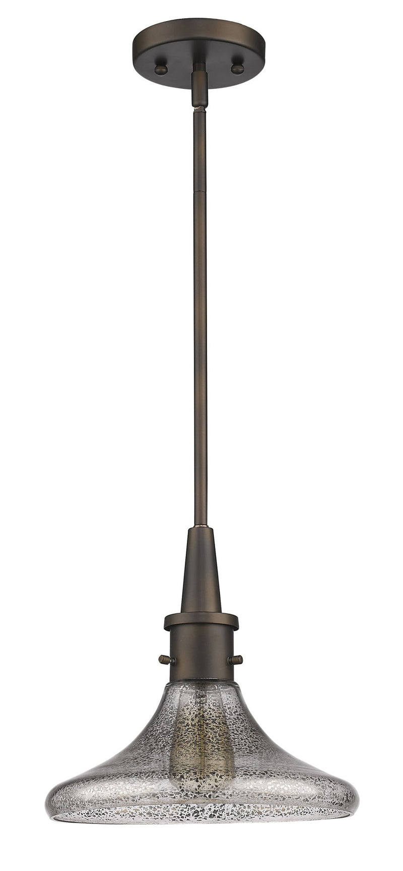 Hanging Light With Pebbled Glass Shade - Antique Bronze