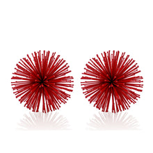 Load image into Gallery viewer, Decorative Spiky Sphere Tabletop Sculpture (Set of 2) - Red
