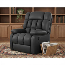 Load image into Gallery viewer, Faux Leather Manual Recliner (718690) - Black
