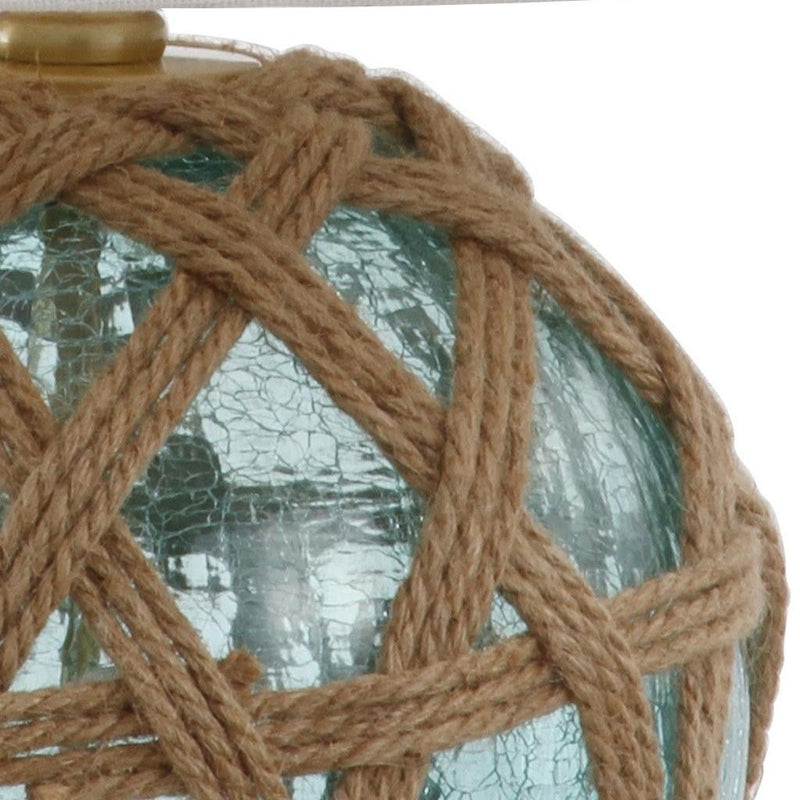 22" Novelty Table Lamp LED With Drum Shade - Aqua